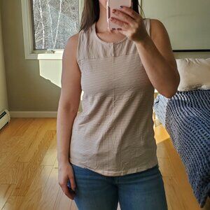 North Style alternating stripes tank top brown and white modal blend